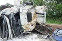 LKW umgestuerzt A 1 Rich Saarbruecken P057